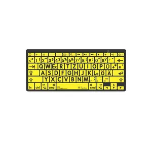 Logickeyboard LKB-LPBY-BTON-DE tastatūra Bluetooth sistēma QWERTZ Vācu Melns, Dzeltens