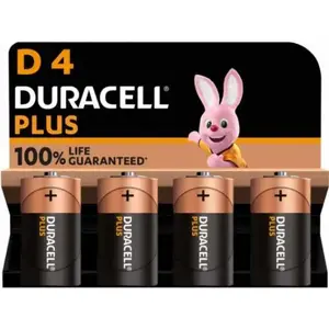 Duracell Plus NEW MN1300 LR20 D-size Alkaline Battery 1.5V — 4 pack
