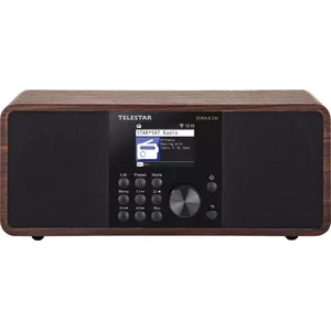 Telestar DIRA S 24i Portable Digital Radio DAB+ FM 15 W TFT Display Black Wood
