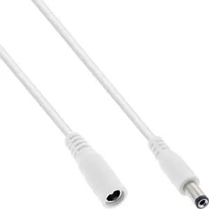 DC extension cable InLine 26802E 5.5x2.1mm white 2m