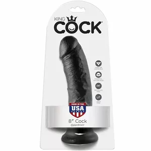 Dildo KING COCK 8 DILDO BLACK 20.3 CM PVC