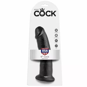 Dildo king cock Silicone Black 22.9 cm – realistic design, suction base