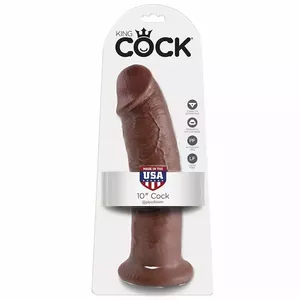 Dildo king cock 10 Brown 25.4 cm — realistic textured adult toy, 0.78 kg