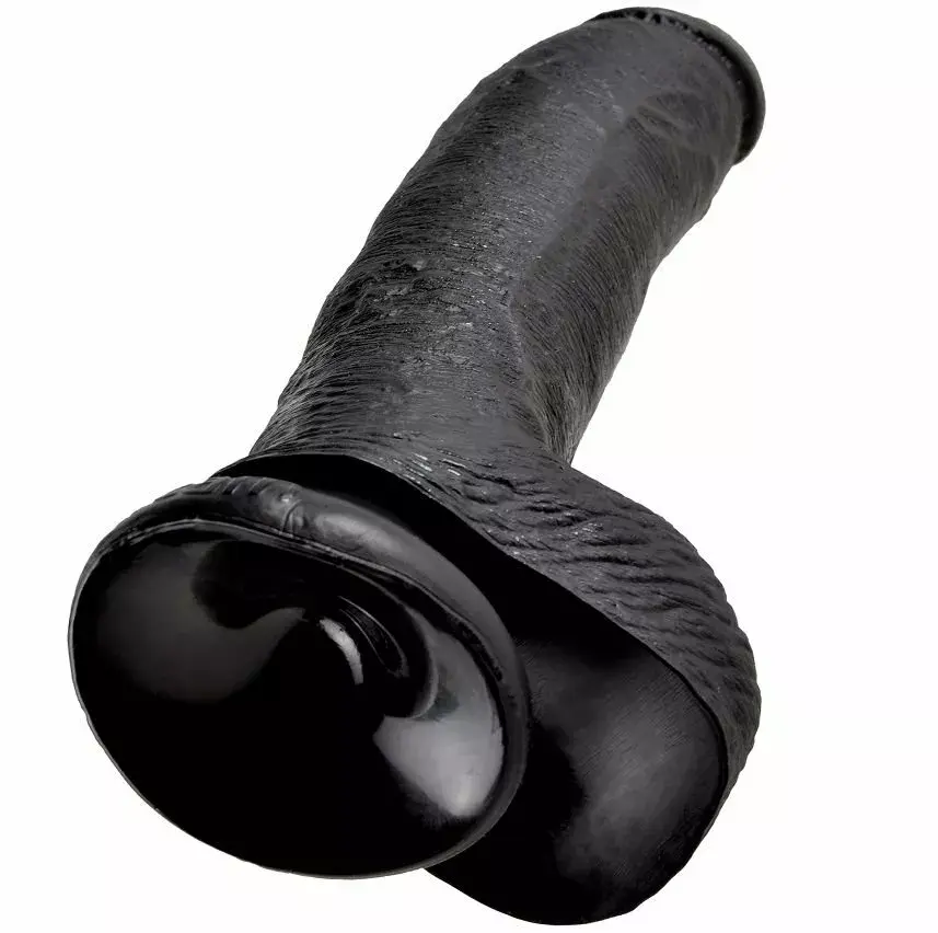 King Cock 9-inch Realistic Dildo - Black Photo 5
