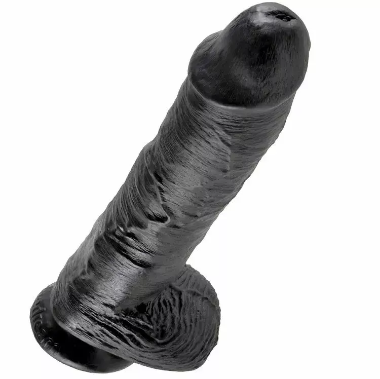 Реалистичный дилдо King Cock 10 дюймов - черный Photo 4