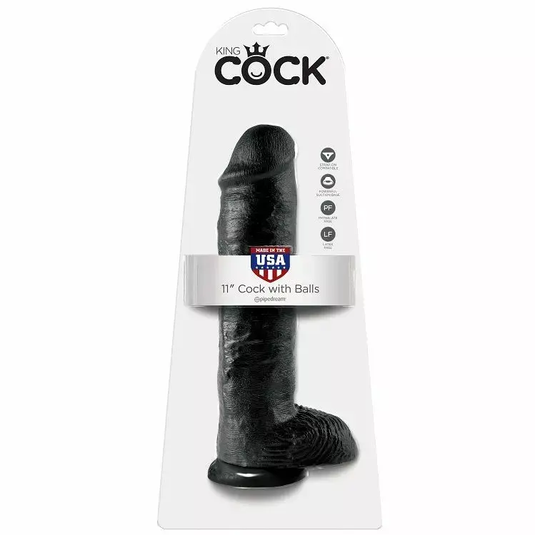 King Cock Dildo with Balls 28 cm Black Photo 2