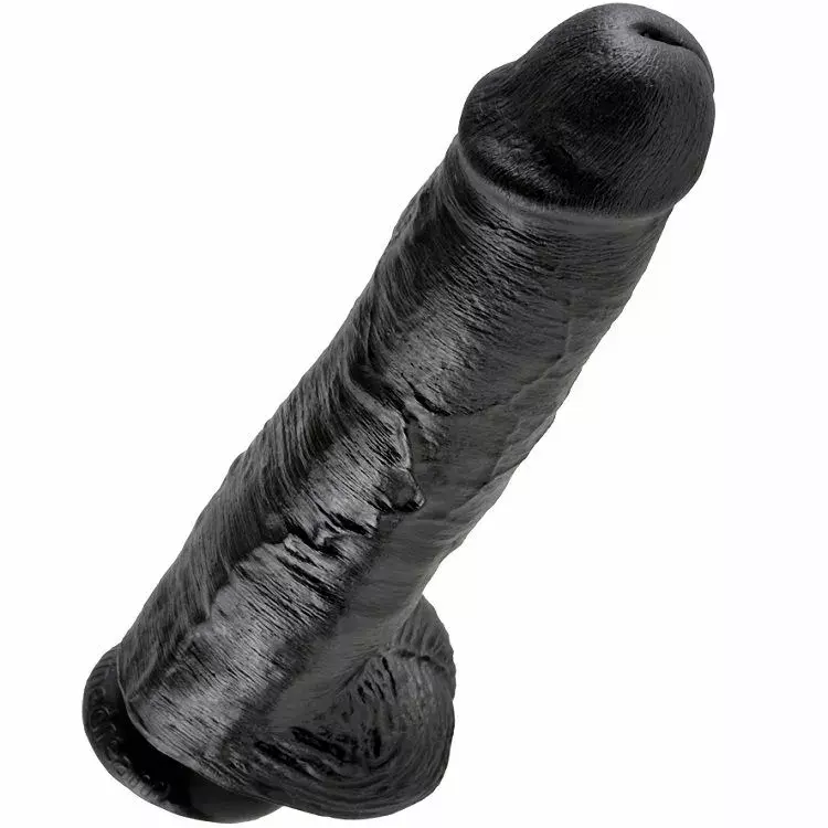 King Cock Dildo with Balls 28 cm Black Photo 5