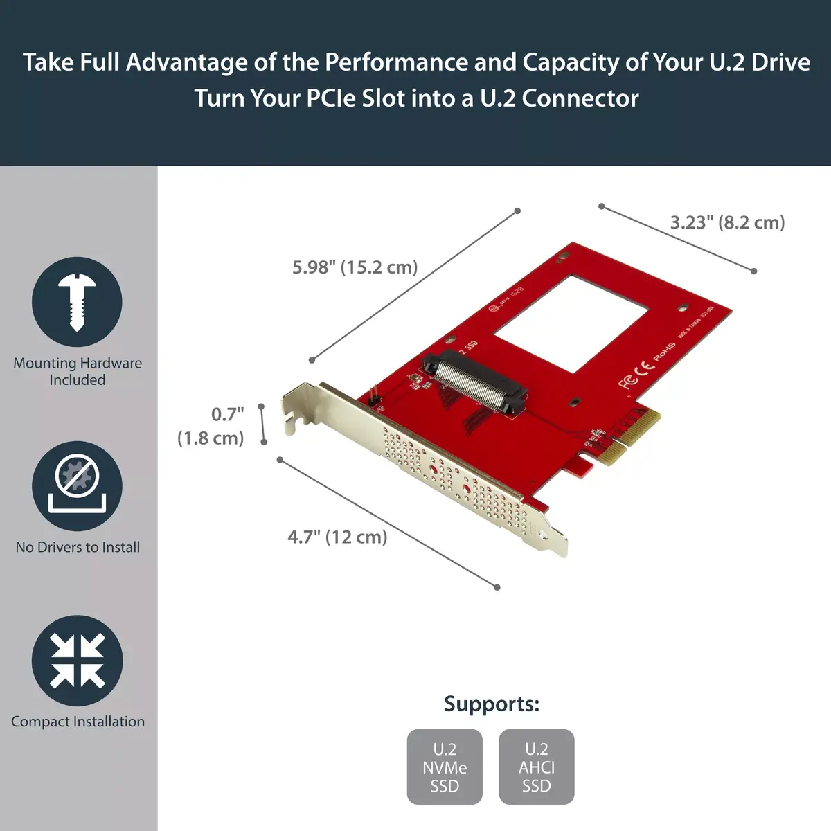 U.2 uz PCIe adapters StarTech PEX4SFF8639 Photo 6