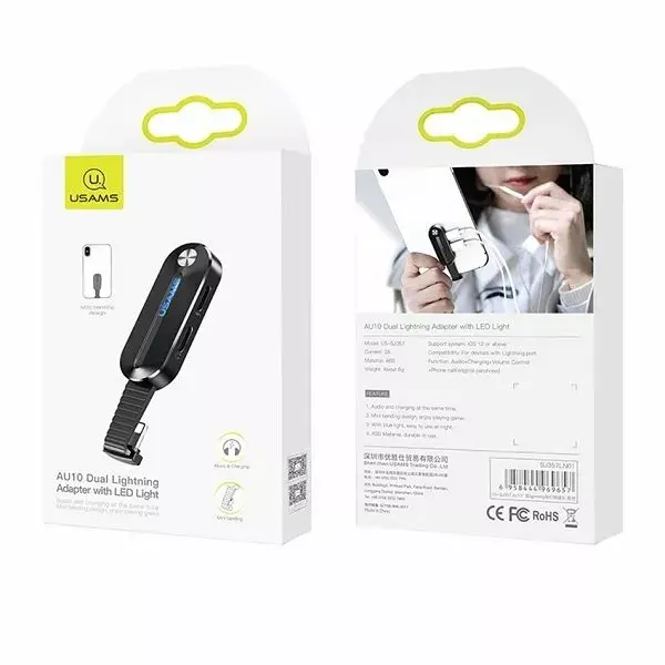 usams AU10 2in1 Lightning LED 2X adapteris Photo 2