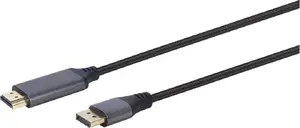 Video kabeļa adapters Gembird CC-DP-HDMI-4K-6 — DisplayPort uz HDMI Type A, 1.8 m, 4K, melns
