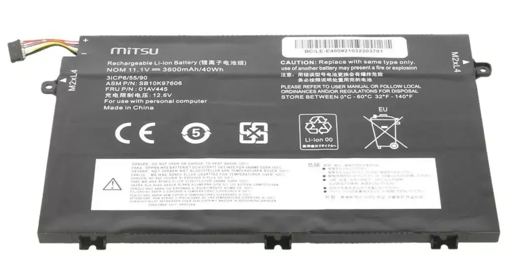 Akumulators MITSU LENOVO BC/LE-E480 3600mAh 11,1V Photo 2