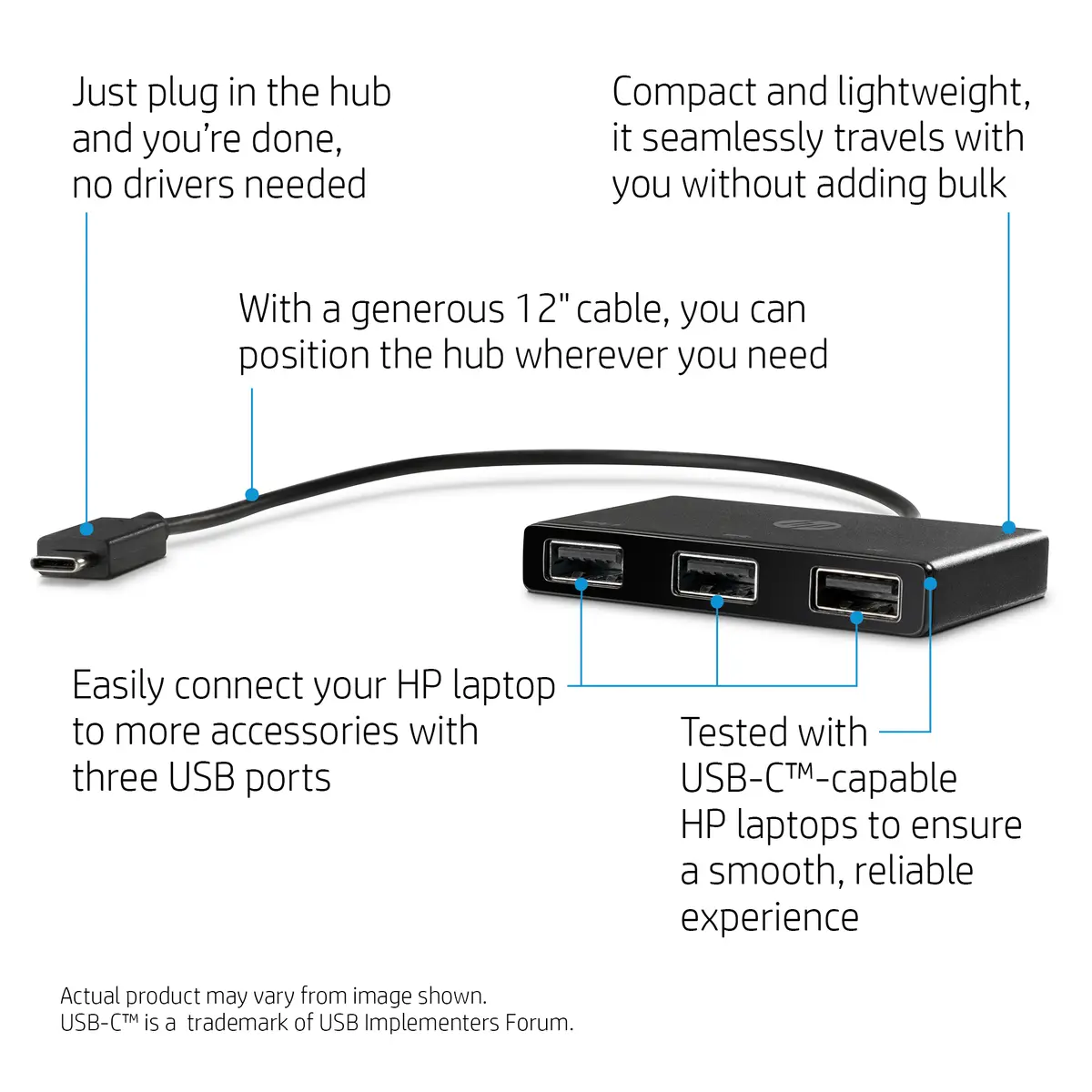 HP USB-C to USB-A Hub Z6A00AA Photo 4