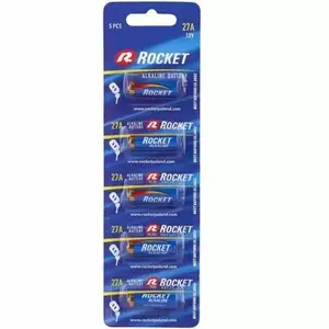 Baterijas ROCKET LR27A-5BB 12V komplekts 5 gab. — sārmainās pogbaterijas