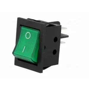 ROCKER slēdzis DPST EB1584523874 15A 250VAC ar zaļu neona indikātoru