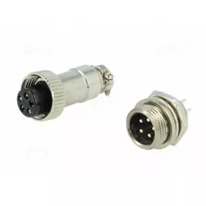 Mikrofona ligzda-ieskrūve MINI EB1530273457, 5 kontaktu lodēšanai (siev./vīr.)