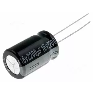 Elektrolītiskais kondensators THT 2200µF 16V DC Ø12×20 mm