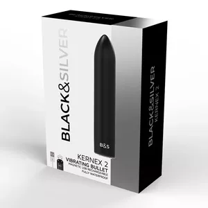 Vibrator black&silver KERNEX 2 Black — compact vibrating bullet, weight 0.057 kg