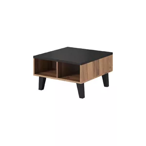 Kafijas galdiņš cama meble LOTTA 60 — kvadrātveida 600×600×350 mm, wotan oak virsma, matēta melna pamatne