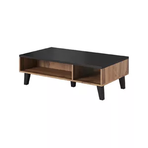 Kafijas galdiņš cama meble LOTTA 110 — taisnstūrveida 1100×600×350 mm, wotan oak virsma, matēta melna pamatne