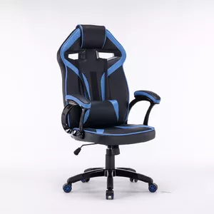 Office/computer chair top e shop DRIFT NIEBIESK — padded seat and padded backrest, castor wheels, black/blue