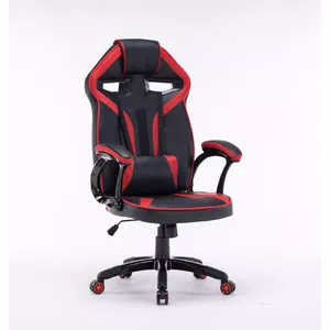 Office/computer chair Top e shop FOTEL DRIFT — padded seat and padded backrest, black & red, with castor wheels