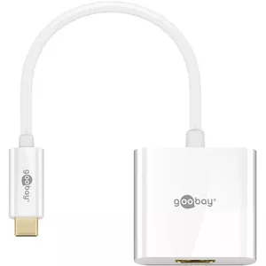 USB graphics adapter GOOBAY 66259 — USB 3.2 Gen 1 Type-C input, white, 0.2 m cable