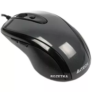 Wired optical mouse A4Tech N-708X for right hand, USB Type-A, 1600 DPI, 6 buttons, black