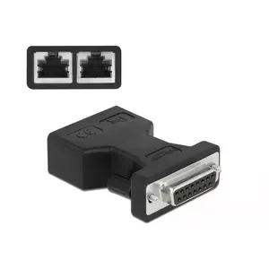 Адаптер DeLOCK D-Sub 15 pin female to 2 x RJ45 female AUI 66806