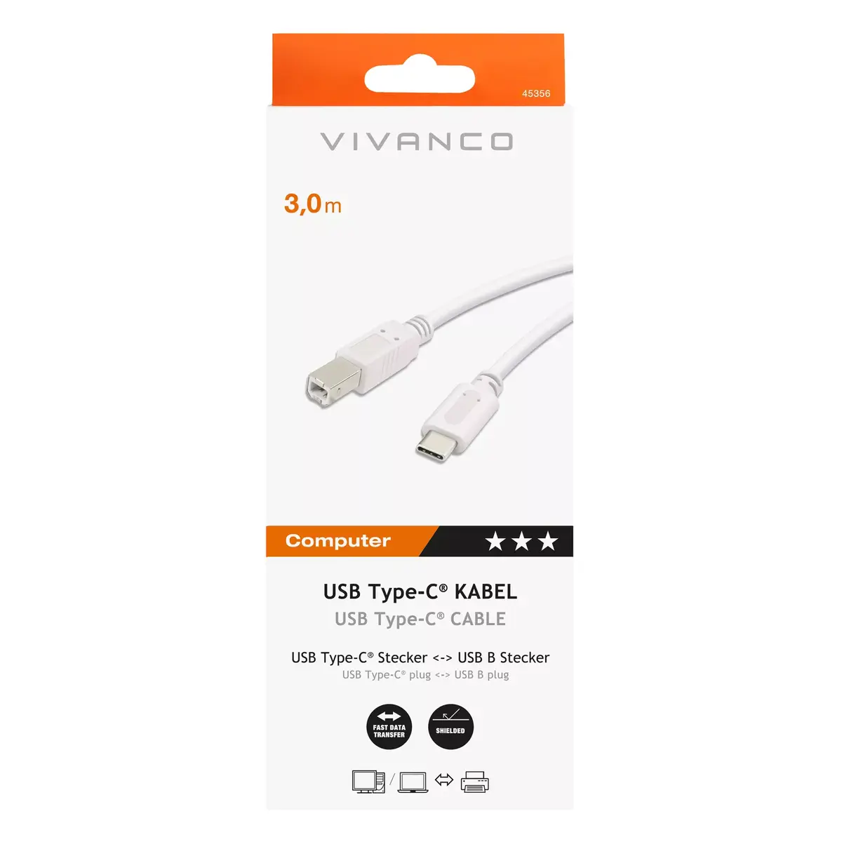 USB Type-C Printer Cable Vivanco 45356 Photo 2