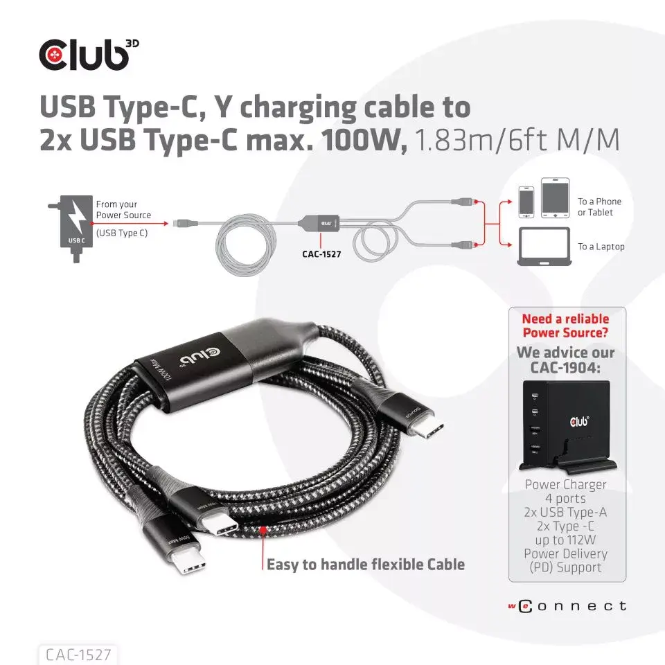 USB Type-C Y зарядный кабель CLUB3D CAC-1527 Photo 8