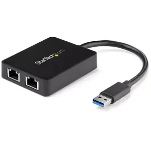 StarTech.com USB 3.0 uz divu portu Gigabit Ethernet adapteris USB barošana