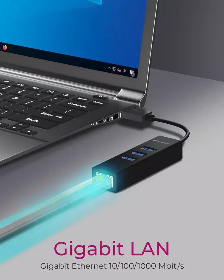 USB хаб ICY BOX IB-HUB1419-LAN Photo 3