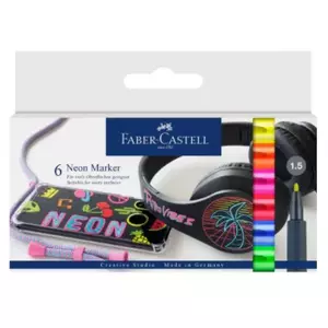 Faber-Castell 160806 marķieris 6 pcs Zils, Zaļš, Oranžs, Sarkans, Violets, Dzeltens