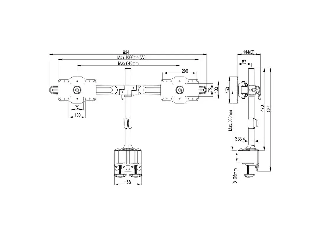 Multibrackets M VESA galda stiprinājums 24"-32" monitoriem Photo 18