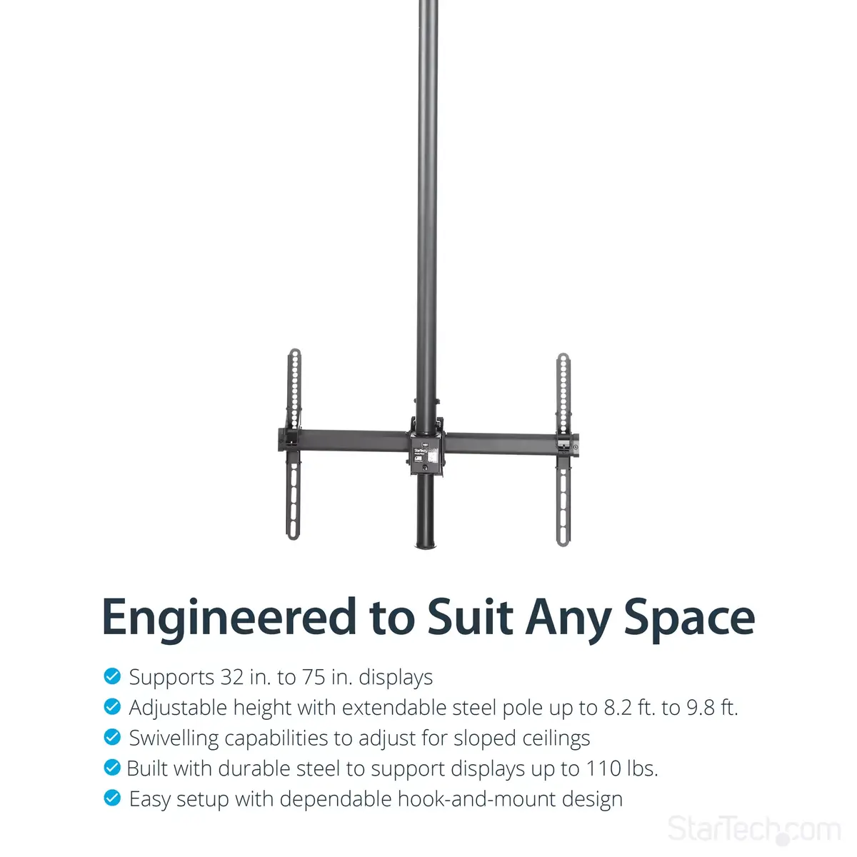 StarTech FPCEILPTBLP griestu kronšteins 32"–75" Photo 11