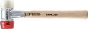 HALDER BASEPLEX 3968.030 Mallet with Zinc Die Cast Housing and Wooden Handle