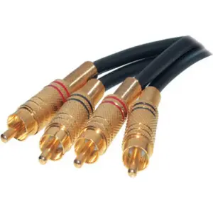 RCA Audio Cable ShiverPeaks 40225 — 2 Metal RCA Connectors, Gold-Plated, 5 m