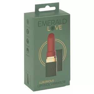 Мини-вибратор Emerald Love Luxurious Lipstick силиконовый — 8.5 см, водонепроницаемый, 10 режимов, USB-зарядка