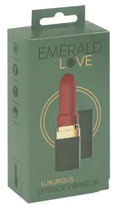 Мини-вибратор Emerald Love Luxurious Lipstick силиконовый — 8.5 см, водонепроницаемый, 10 режимов, USB-зарядка