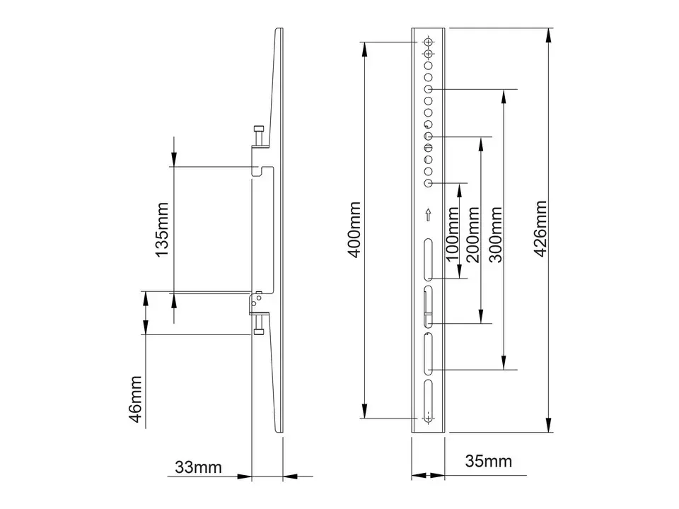 Plakanas paneļa stiprinājums Multibrackets M Pro Series Fixed Arms 400mm Photo 3