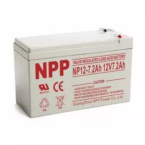 Герметичный свинцово-кислотный аккумулятор NPP NP12-7.2Ah 12В 7.2А·ч AGM для ИБП и резервного питания