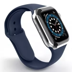 Силиконовый ремешок SWISSTEN для Apple Watch 38–40 мм, тёмно‑синий, длина 180 мм, ширина 40 мм
