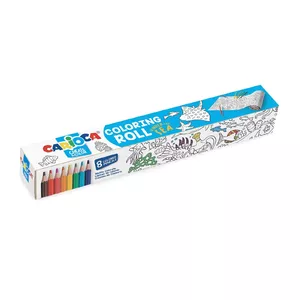 Carioca Coloring Roll + 8 Pencils Under The Sea Mākslinieka galds uz riteņiem