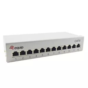 Patch Panel Equip 12-Port Cat.6 Light Grey