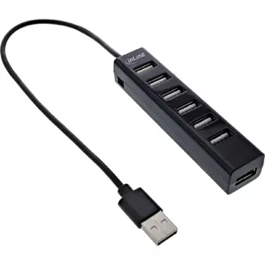 InLine USB 2.0 7-Port Hub, Type-A male to 7x Type-A female, black