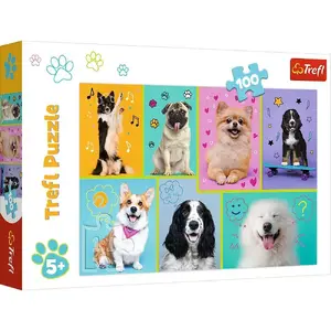 Пазл 100 деталей TREFL Dogs World 16421 – детский jigsaw-пазл с изображениями собак