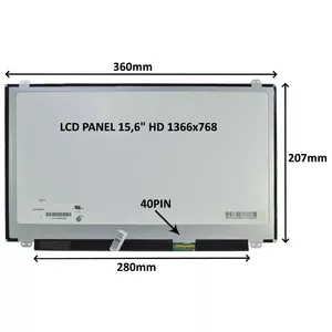 LCD panelis SIL 15.6" HD 1366x768 40-polu matēts