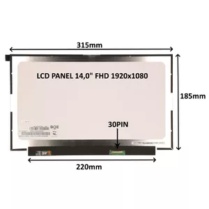 SIL LCD panelis 14.0" FHD 1920x1080 30-pin matēts IPS
