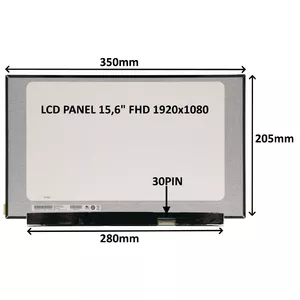 15.6" LCD panelis SIL 1920x1080 Full HD 30-pin matēts IPS