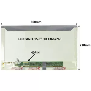 LCD paneļis 15.6" HD 1366x768 ar 40 kontaktu savienotāju SIL